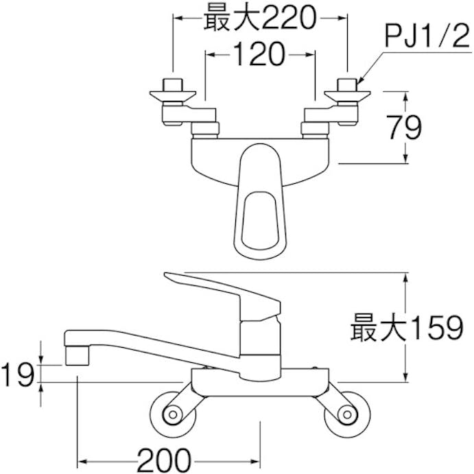 【CAINZ-DASH】ＳＡＮＥＩ シングル混合栓 K2710E-13【別送品】