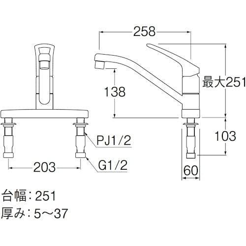 CAINZ-DASH】ＳＡＮＥＩ シングル台付混合栓 K676EV-13【別送品