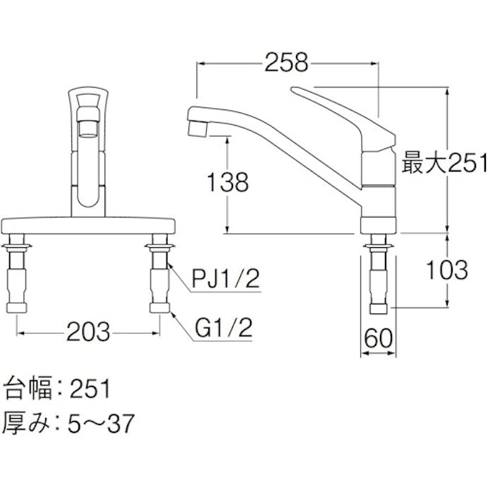 【CAINZ-DASH】ＳＡＮＥＩ シングル台付混合栓 K676EV-13【別送品】