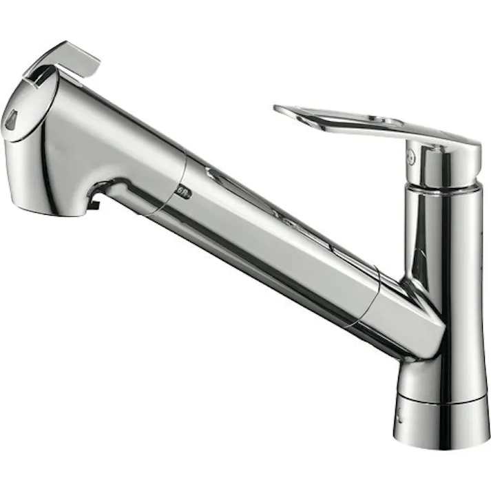 【CAINZ-DASH】SANEI シングル浄水器付ワンホールスプレー混合栓 浄水器内蔵(PFOS・PFOA除去) 上面施工 吐水切替 K87128ETJV-13【別送品】