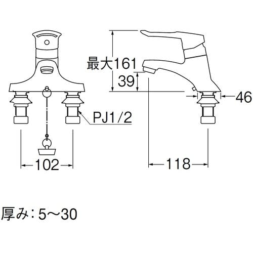 CAINZ-DASH】ＳＡＮＥＩ シングル洗面混合栓 K57CE-13【別送品