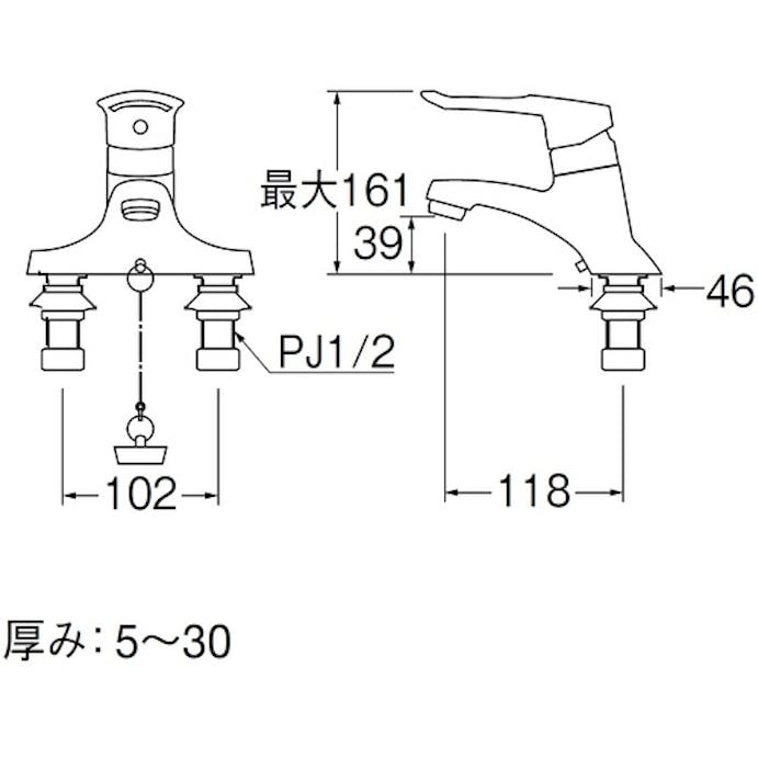 【CAINZ-DASH】ＳＡＮＥＩ シングル洗面混合栓 K57CE-13【別送品】
