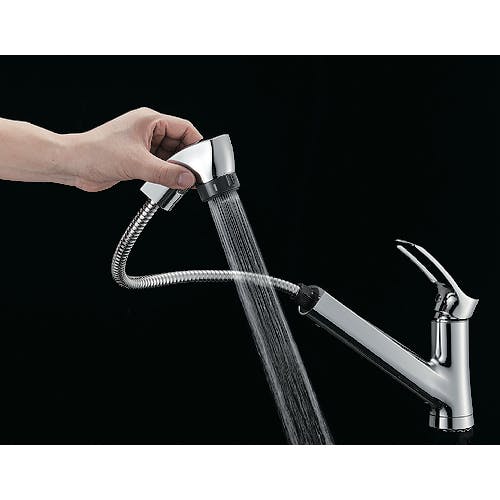 キッチンシングルワンホールスプレー混合栓　SANEI K87120TJV-13 シングルワンホールスプレー混合栓 | 商品のご案内 | SANEI