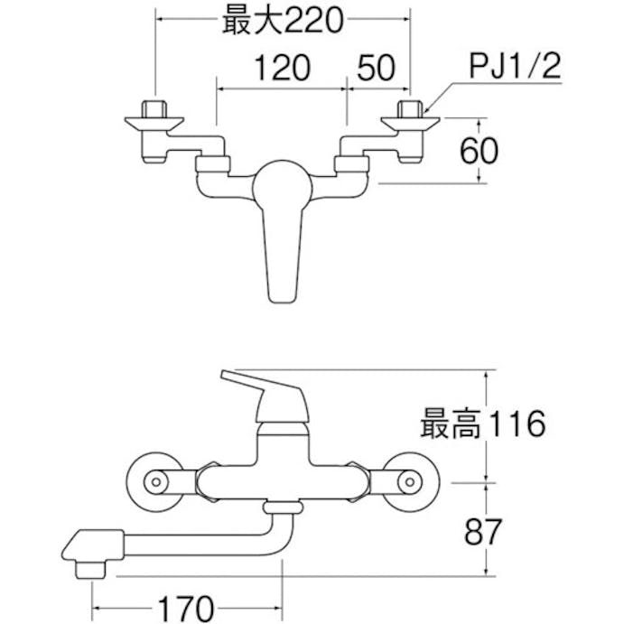 【CAINZ-DASH】ＳＡＮＥＩ シングル混合栓 CK1700D-13【別送品】