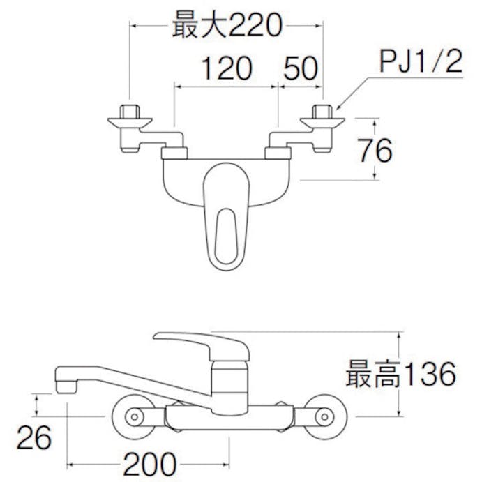 【CAINZ-DASH】ＳＡＮＥＩ シングル混合栓 CK2710K-13【別送品】