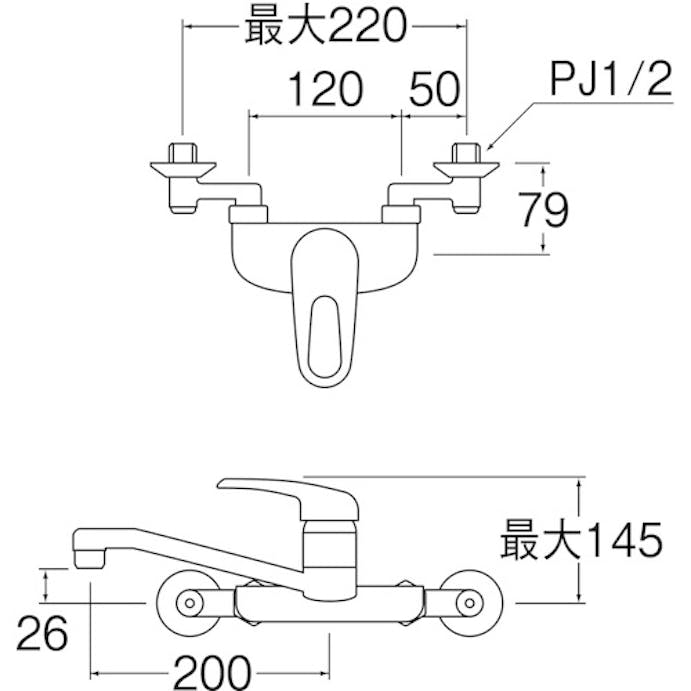 【CAINZ-DASH】ＳＡＮＥＩ シングル混合栓 CK2710K-13【別送品】