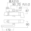 【CAINZ-DASH】ＳＡＮＥＩ サーモシャワー混合栓　寒冷地用 SK18121CT2K-13【別送品】