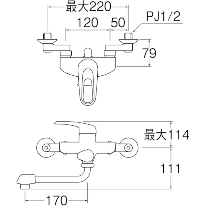 【CAINZ-DASH】SANEI シングルシャワー混合栓 パイプ長さ170mm リングレバー CSK1710D-13【別送品】