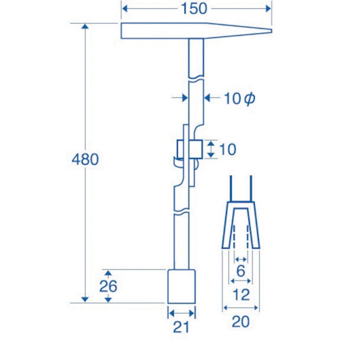 【CAINZ-DASH】ＳＡＮＥＩ 止水栓キー　折　Ｕ型　乙式（長方形）止水栓用 PR311A【別送品】