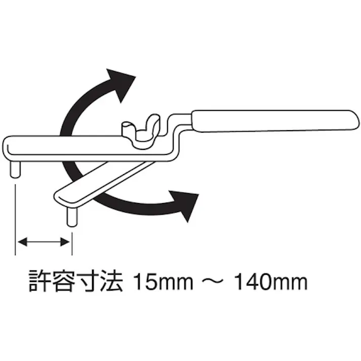 【CAINZ-DASH】SANEI 掃除口レンチ 許容寸法15~140mm ふた開閉用 PR370【別送品】