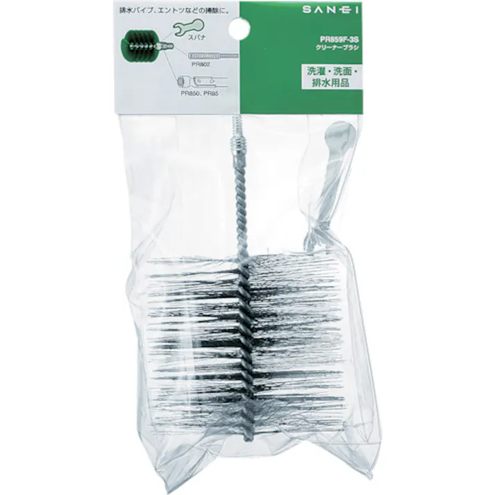 【CAINZ-DASH】SANEI 排水管掃除用パーツ パイプクリーナー交換用ブラシ ブラシ径100mm PR-859F-3S【別送品】