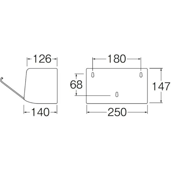 【CAINZ-DASH】SANEI ペーパータオル容器 壁付 ホワイト カバー半透明 約400枚収納 W45-CW【別送品】