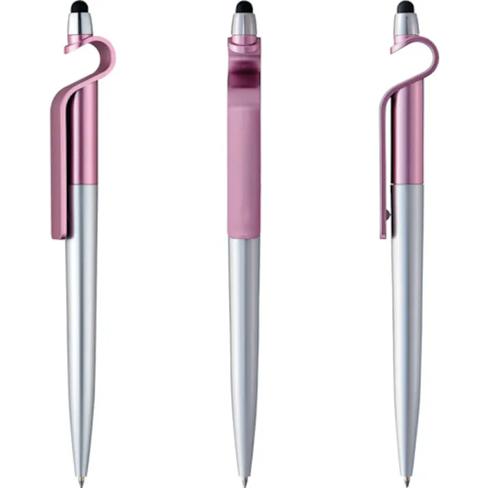 【CAINZ-DASH】セキセイ スマホスタンド+タッチペン+ボールペン スマタテペン ペールピンク LA-6688-27【別送品】