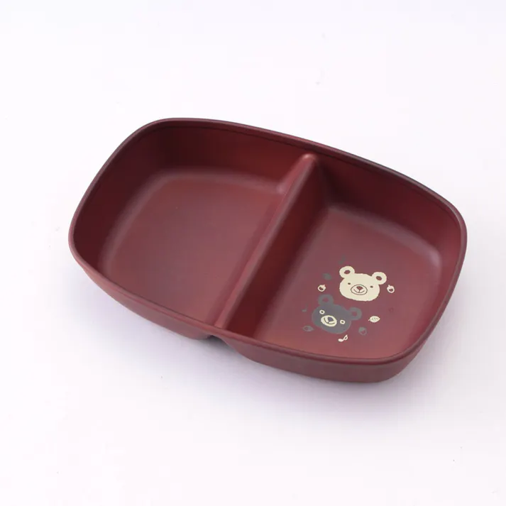 電子レンジ・食洗機対応 キッズ仕切り皿 ブラウン くま(販売終了)