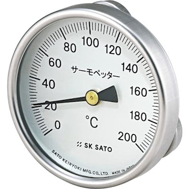 【CAINZ-DASH】佐藤計量器製作所 バイメタル式表面温度計　サーモペッター　０～２００℃　（２３４０－２０） 2340-20【別送品】