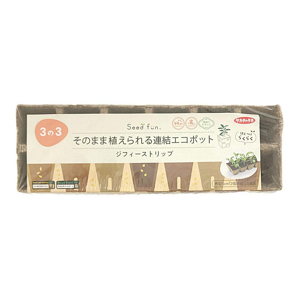 そのまま植えられる連結エコポット ジフィーストリップ 5cm 12個連結5