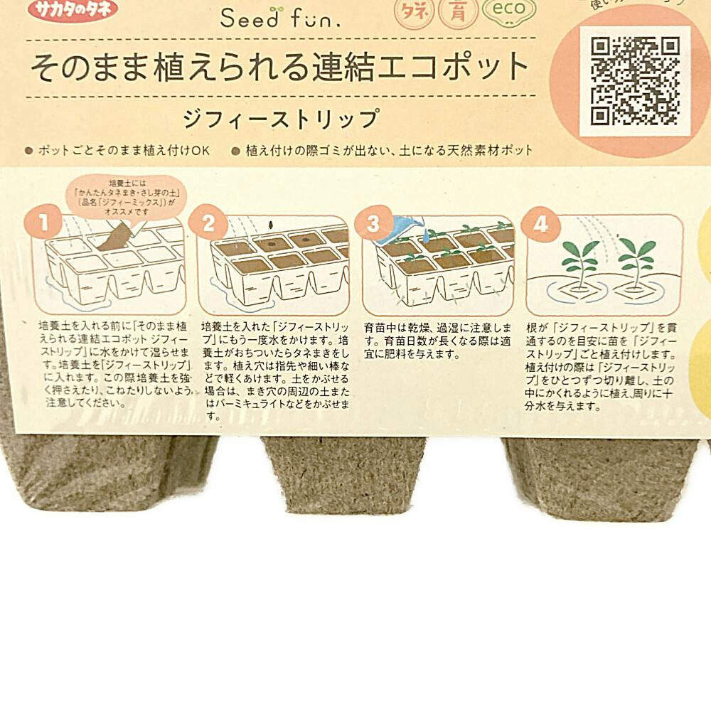 そのまま植えられる連結エコポット ジフィーストリップ 5cm 12個連結5