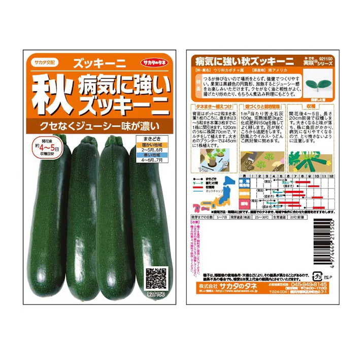 病気につよい秋ズッキーニ