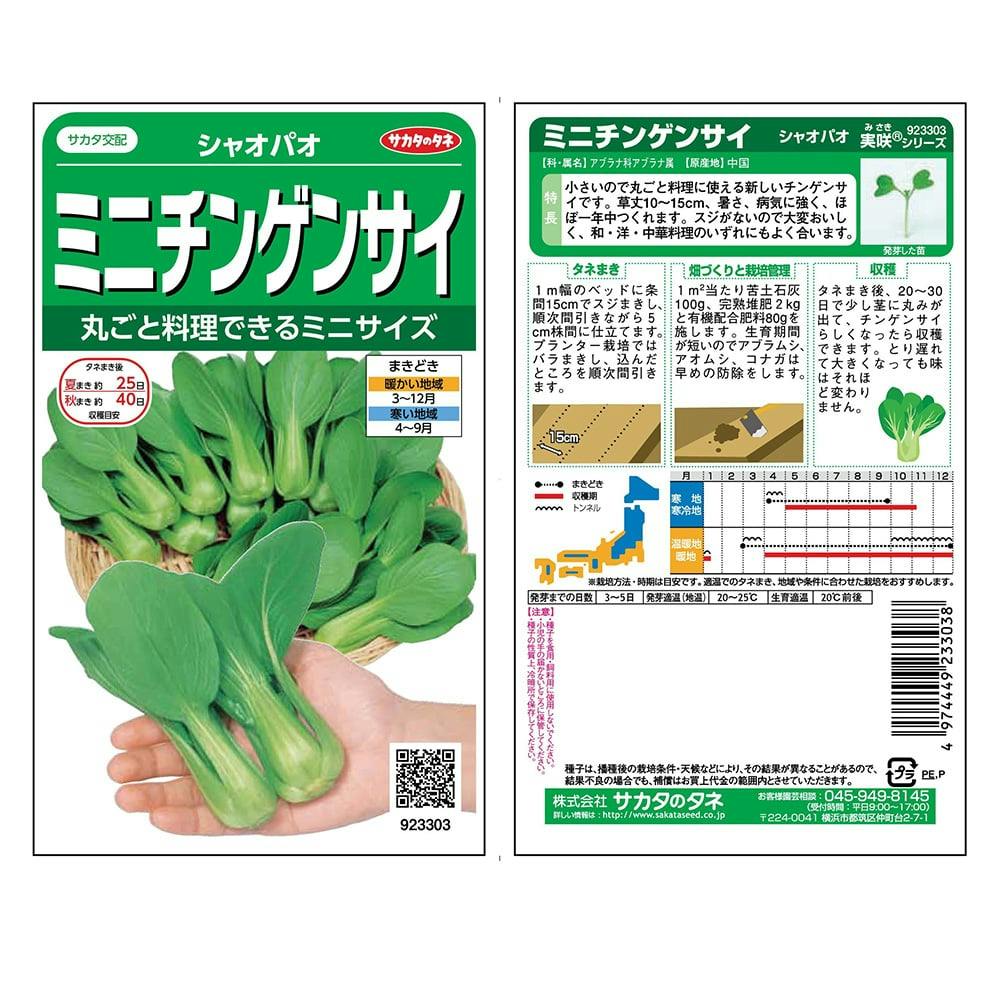 サカタのタネ 実咲野菜 3301シャオパオミニチンゲンサイ | 花