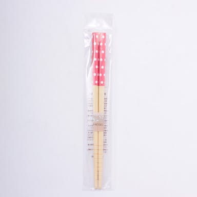 子供用食器 白竹子供箸 水玉(ピンク)16.5cm