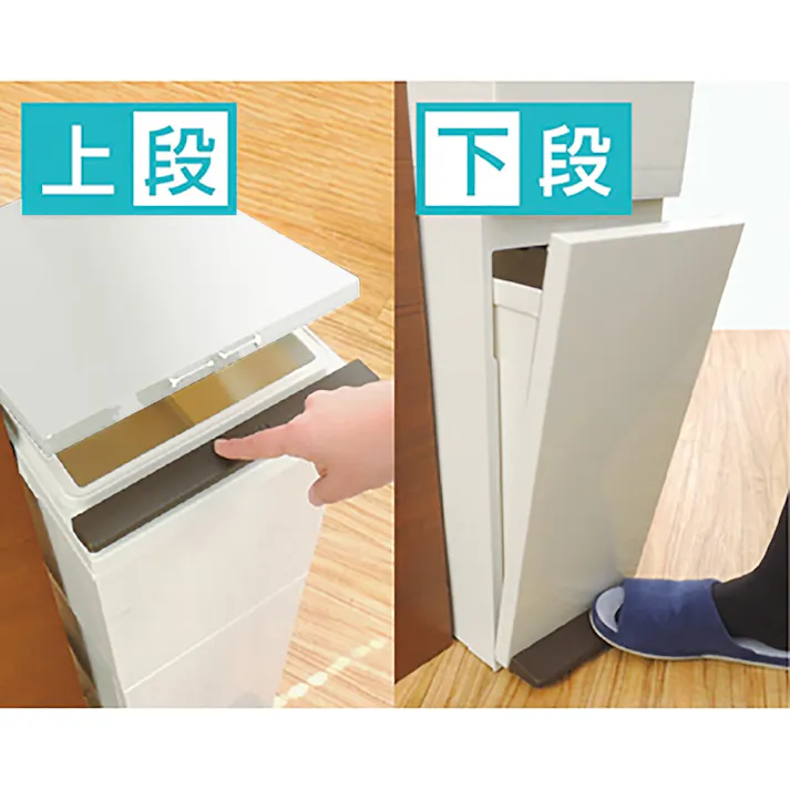 分別ダストボックス パッキン付き2段 スリム 38L ホワイト(販売終了)