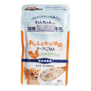 わんちゃんの国産低脂肪牛乳スープごはんS野菜80g
