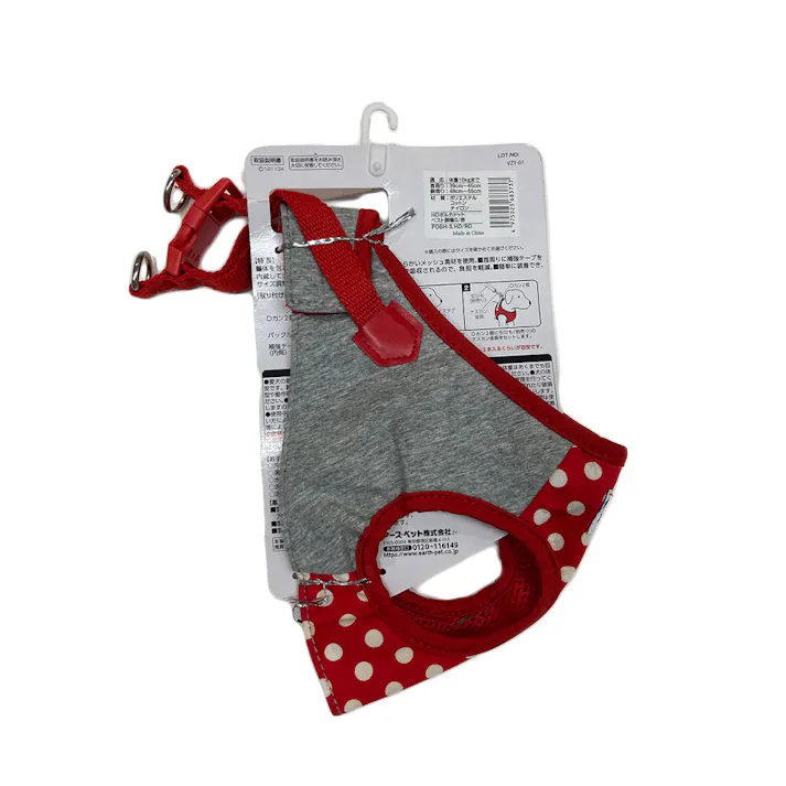 HDポルカドットベスト胴輪S/赤