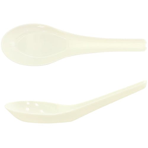 Amazon｜アゴ付 レンゲ 白 15.5cm 10個セット 磁器 業務用 穴