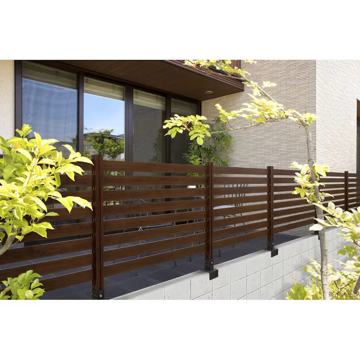 美WOOD シンプルボーダーフェンス ブラウンウッド 4枚セット BEW-FE894BRW【別送品】
