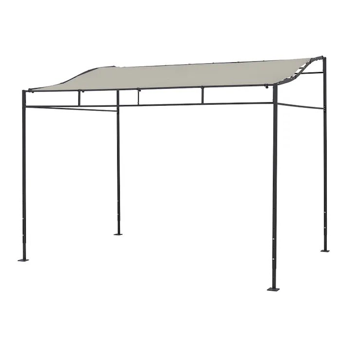 シェードポーチサンレモ 3100DX 雨よけ アーバングレー スチール製 (約)幅320×奥行230×高さ233cm CLP-DX31G【SU】