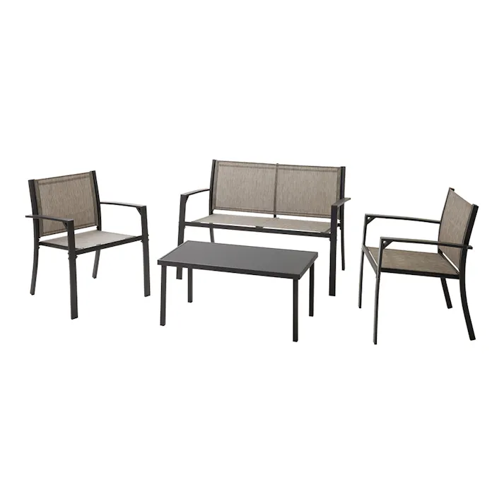 フレスコテーブル&チェアー&ベンチ4点セット【別送品】