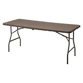 イージーキャリーダイニングテーブルラタン調 ブラウン【別送品】