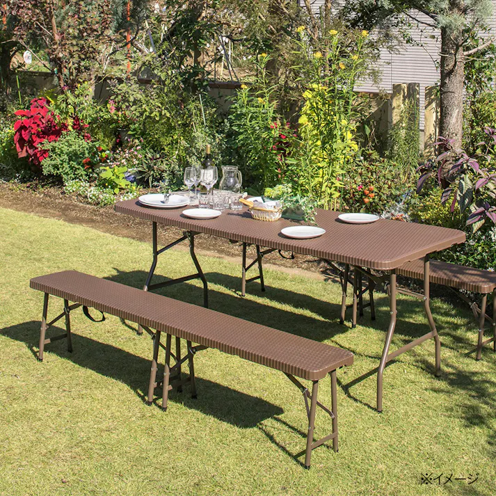 イージーキャリーベンチラタン調 ブラウン【別送品】