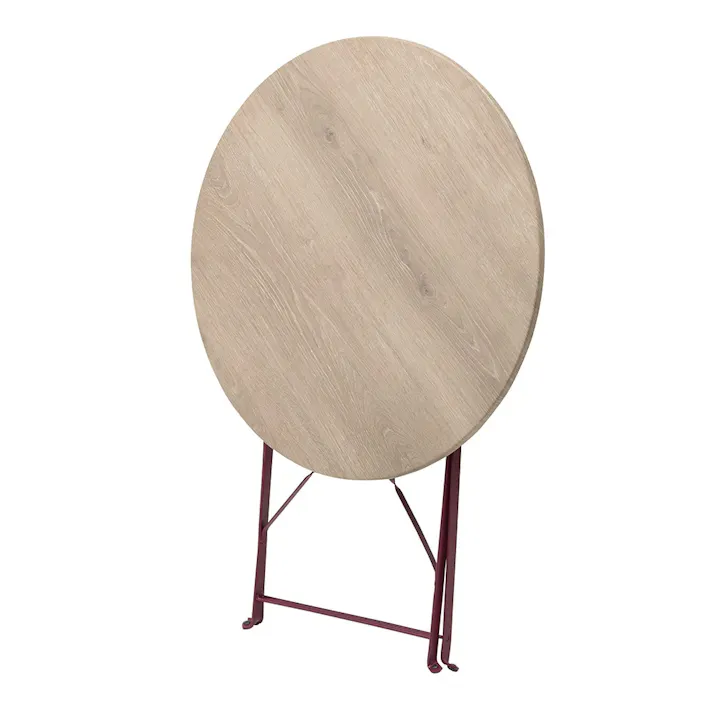 フォートカフェテーブル グレイオークバーガンディー【別送品】