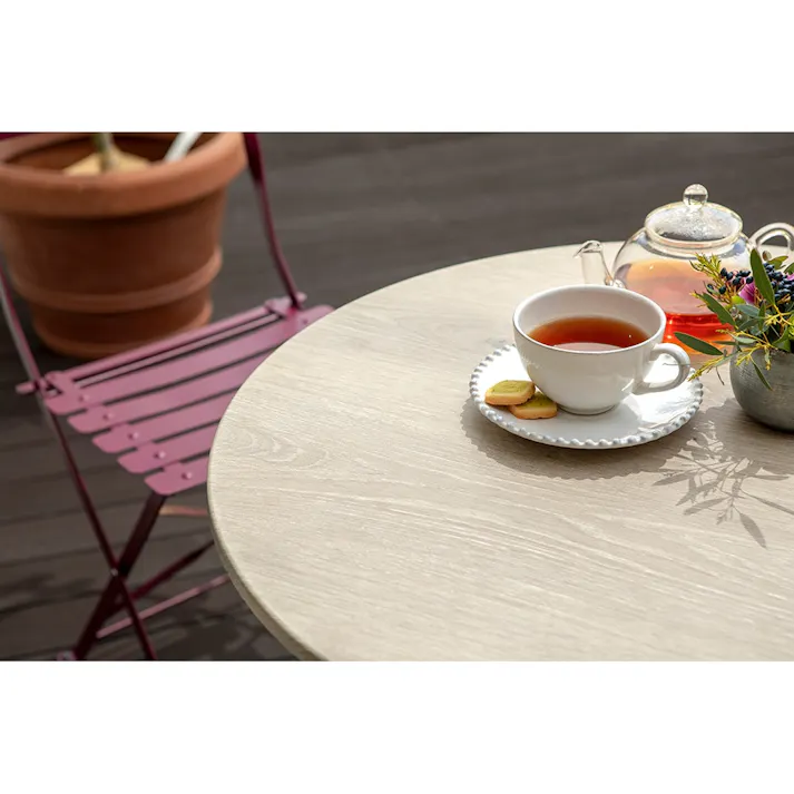 フォートカフェテーブル グレイオークバーガンディー【別送品】