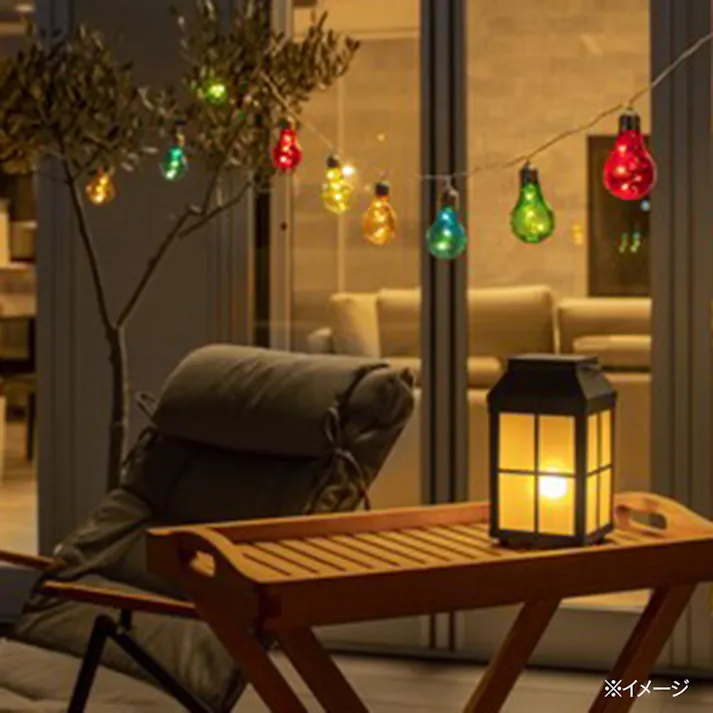 ゆらぎソーラーフレイムランタンライト ブラック