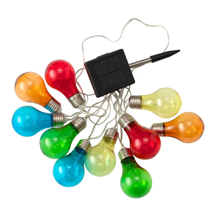 ソーラーパーティーライト 10球 カラー(販売終了)