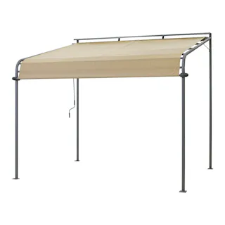 クールサマーオーニングポーチウォーターガード 3000 ベージュ スチール製 幅310×奥行255×高さ270cm CSA-PWG30BE3【別送品】