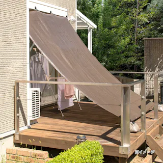 雨よけシェード モカ 横200cm 縦300cm 遮光 UVカット 遮熱 雨よけ機能 日除け 目隠し