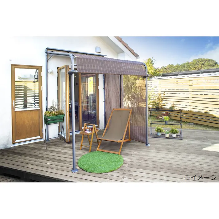 クールサマーオーニングポーチ用サイドシェード ブラッシュウッド 2000 ブラウン 幅198×高さ250cm CSA-PSC20BR【別送品】