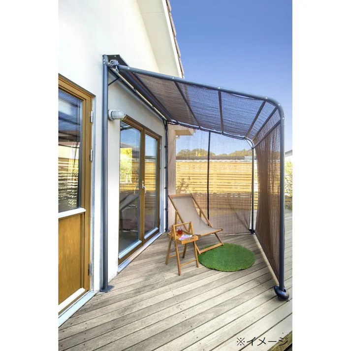 クールサマーオーニングポーチ用サイドシェード ブラッシュウッド 2000 ブラウン 幅198×高さ250cm CSA-PSC20BR【別送品】