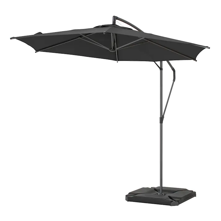 EGプッシュハンギングパラソル 2.5m スチール製 ブラック (約)幅250×奥行285×高さ252cm SHR-H05B【SU】