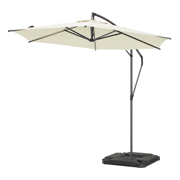 EGプッシュハンギングパラソル 2.5m スチール製 オフホワイト (約)幅250×奥行285×高さ252cm SHR-H05W【SU】