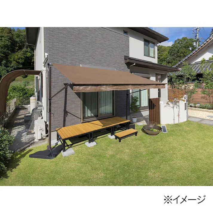 ホームEX アルミフレームデッキ用ステップ オークル【別送品】