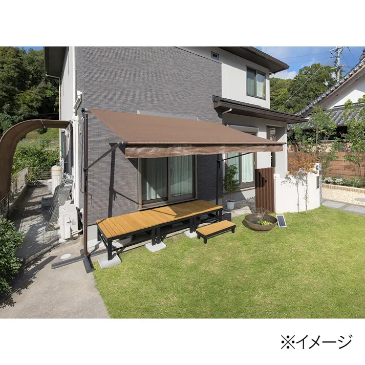 ホームEX アルミフレームデッキ用ステップ オークル【別送品】