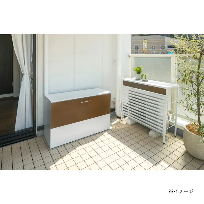 美WOOD 室外機カバー ブラウンウッド BEW-ST04BRW