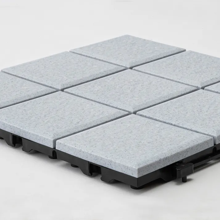 敷くだけプラデッキタイル調 グレー