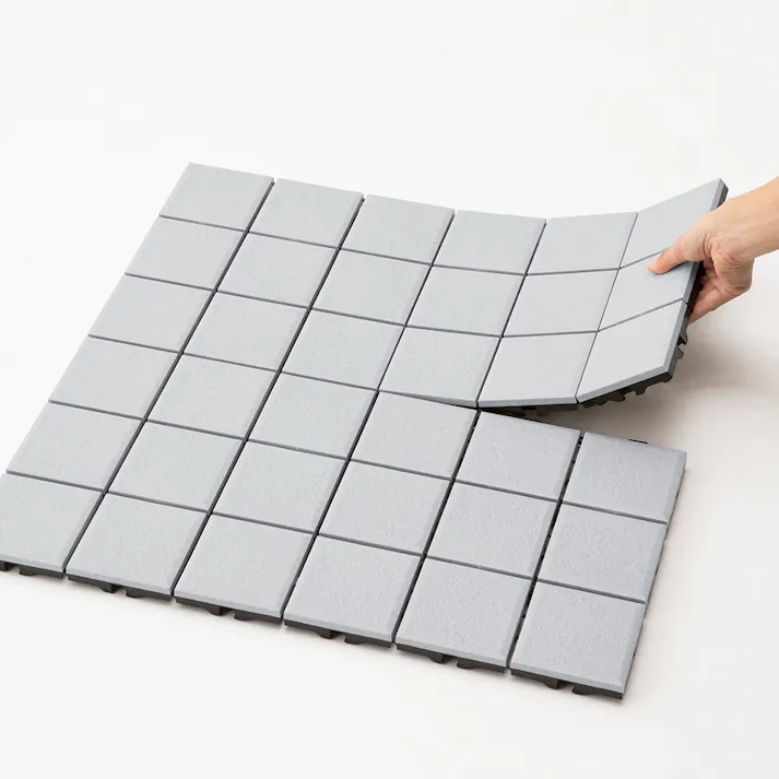 敷くだけプラデッキタイル調 グレー