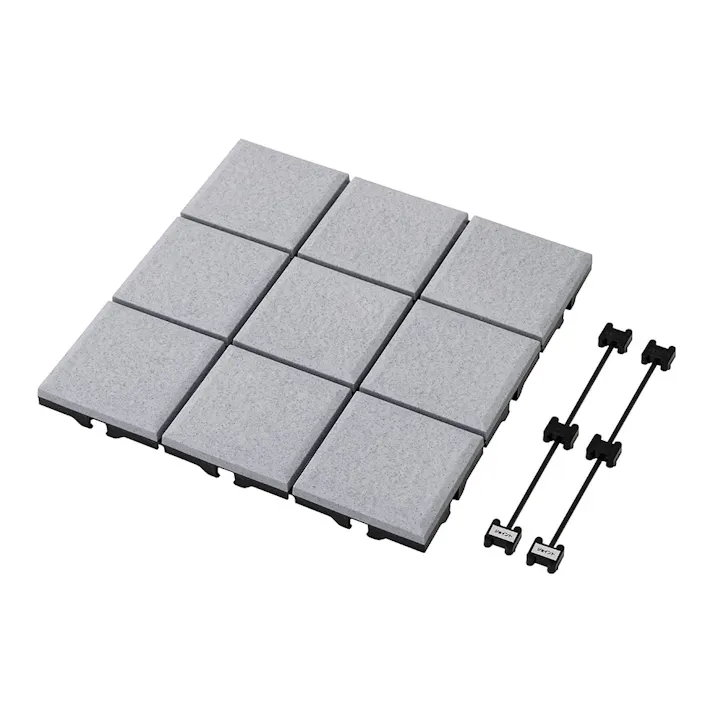 敷くだけプラデッキタイル調 グレー