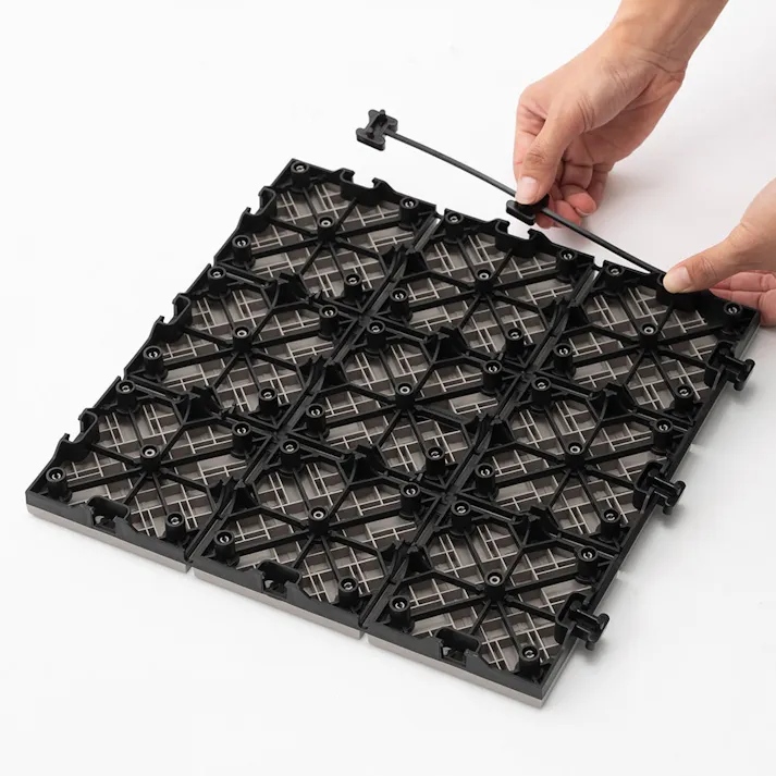 敷くだけプラデッキタイル調 ベージュ